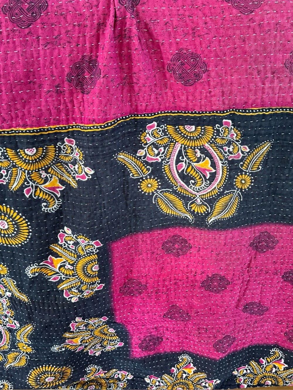 K03 Amazing Reversible Twin Kantha Quilt